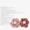 Botão de Metal Floral Vermelho de Camada Dupla 35mm Estilo Chinês Botão Tingido com Óleo para Casaco de Lã, Terno, Jaqueta, Casaco de Pele