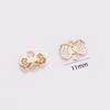 Ganchos para Pendientes de Lazo Chapados en Oro de 14 Quilates que Conservan el Color, Pendientes de Latón con Circonita Microincrustada, Accesorios para Pendientes Semi-Terminados Hechos a Mano para DIY