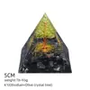 Pirâmide de Cristal Natural 5cm Estilo Europeu e Americano Decoração de Mesa para Casa e Escritório Ornamento de Pirâmide de Resina para Yoga Meditação