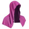Toalla deportiva de secado rápido, estilo chal, para fitness, playa, camping, capucha con forma de U y protector solar.