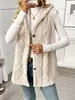 Cárdigan Casual de Invierno para Mujer con Capucha y Botones, de Felpa de Doble Cara en Color Sólido, de Venta Caliente en Comercio Exterior Transfronterizo Europeo y Americano