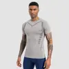 Ropa de Fitness de Manga Corta de Alta Gama Transfronteriza para Hombre, Camiseta Deportiva para Correr al Aire Libre, Ropa de Secado Rápido, Mallas de Entrenamiento de Cuello Redondo de Alta Elasticidad
