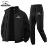Sudadera Deportiva de Invierno para Hombre, Estilo Nuevo, con Forro de Polar, Cuello Alto, Conjunto de Dos Piezas de Algodón Casual para Pareja, Cardigan Sudadera y Pantalones Deportivos
