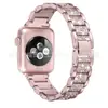 Pulseira de Relógio para Apple Watch 4 5 8 9 Geração Ultra com Três Contas de Liga de Diamante