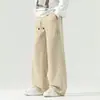 Pantalones de Punto de Punto para Otoño e Invierno 2025 Tendencia de Moda Cordón Ajustable en la Pierna Simples Sueltos Cómodos Casuales