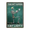 Póster Interesante de Calavera Placa de Aluminio Lata Pintura Bar Barbacoa Ktv Restaurante Club Jardín Señal Metálica Decoración