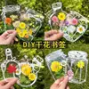 Marcadores de Página DIY: Designs Criativos em Relevo Feitos à Mão, Primavera em uma Garrafa, Flores Secas Transparentes, Atacado Estudantil da Estação Primavera