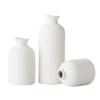Conjunto de Três Peças de Vasos Cerâmicos Estilo Ins para Flores Secas, Adequado para Decoração de Sala de Estar e Mesa de Jantar, com um Toque de Luxo Leve e de Alta Qualidade