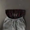Calça Casual Tendência Estilo Americano Cintura Dupla Estampa de Letras Streetwear Punk Hip-Hop Y2K Outono