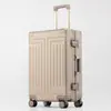 Fabricante Directo de Maleta de Carrito de Aleación de Aluminio Maleta de Equipaje con Ruedas Universales Candado de Contraseña Maleta Maleta de Viaje Fuente Mayorista Maleta de Carrito