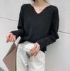 Prendas de punto con cuello en V para mujer 2023 Otoño Nuevo Estilo Holgado Lazy Top de Fondo Diseño Nicho Prendas de Punto Internas