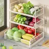 Estante de Almacenamiento de Cesta para Verduras de Cocina Encimera Doméstico Multicapa Simple Caja de Almacenamiento Dedicada para Verduras, Condimentos, Cebollas, Jengibre, Ajo