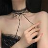 Gargantilla de Encaje Negro Collar para el Cuello Cadena para Clavícula para Mujer Choker Collar de Verano Accesorios Lazo Doble