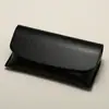 Lote de Fábrica Nuevo Negro Grande Grueso Borde Aceitado Cuero Estuche para Gafas Volteo Plano Presbicia Estuche para Gafas de Cuero Impresible
