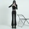Jeans Boca de Sino Feminino Estilo Coreano Retro Garota Picante Outono/Inverno 2026 Calças Emagrecedoras Alongadoras de Perna Dropshipping