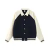 Jaqueta Baseball Retro Tendência Cor Blocada Lapela Algodão para Homens, Outono e Inverno Pesada 380g Solta Casual Jaqueta Casaco para Casal