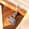 Llavero de Elefante con Incrustaciones de Diamantes Estilo Étnico Retro Transfronterizo Colgante Ojo Turquesa Ojo del Diablo Accesorios para Bolsos