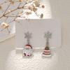Brincos de diamante fofos de desenho animado transfronteiriços europeus e americanos, brincos assimétricos femininos de alta qualidade, decorações de Natal