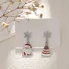 Pendientes navideños de diamantes con dibujos animados, transfronterizos europeos y americanos, pendientes asimétricos de alta gama para mujer, decoraciones navideñas