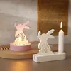 Ornamento para Jardim DIY Papoula Galho Oco Forma de Coração Coelhinho Suporte para Velas Perfumadas Molde de Gesso