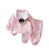 Ropa de Moda de Encaje para Niñas de Estilo Nuevo de Primavera y Otoño 2025 1-4 Años Traje de Moda para Niñitas Conjunto de Otoño para Bebé de Tres Piezas
