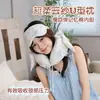 Almohada Popular Coreana en Forma de U, Alternativa Asequible a Marcas Reconocidas, Set de Protección para el Cuello con Máscara de Ojos de Espuma Viscoelástica con Cuadros Azules, Set en Caja de Regalo