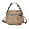 Bolso de Hombro Simple con Textura de Guijarros a la Moda Multicapa Retro Bolso de Mano de Cuero PU Bolso Redondo Pequeño Bolso Cruzado Versátil para el Día a Día