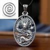 Colgante de plata pura s999 con forma de nueve dragones jugando con cuentas para hombre, collar de grifo de plata esterlina, joyería de dragón auspicioso retro dominante, regalo de moda