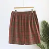 Nova coleção de verão: Shorts xadrez de algodão lavado masculino, casual e estiloso, disponível em tamanhos grandes, com tecido respirável e que absorve o suor