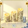 Velas electrónicas LED transfronterizas, luces de simulación de ambiente para fiestas, decoraciones de boda, luces nocturnas impresas para exteriores controladas por control remoto
