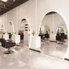 Espejo de salón de peluquería moderno con luces, espejo profesional de peluquería para salones, espejo para cortar el pelo, espejo de maquillaje, espejo de pie para salones de peluquería