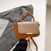 2025 Nova Tendência Casual Popular Textura Costura Moda Simples Cor Sólida Estiloso Ombro Único Transversal Pequena Quadrada Bolsa Feminina