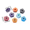 Cuentas Planas con Agujero de Aleación Lacado Incrustadas de Diamantes Corazón Flor Estrella Mariposa Pulsera DIY Llavero Accesorios