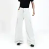 Pantalones acampanados de pierna ancha con diseño deconstruido de alta gama para hombres y mujeres, pantalones largos casuales holgados plisados con cuentas de nuevo estilo, modernos