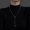 Colar de Coração Brilhante Estilo Coreano Prata de Lei S925 Nalan Design Estilo Ins Corrente de Clavícula Corrente de Suéter D9795