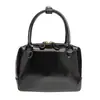Bolsa Boston Simples Elegante Feminina Almofada Pequena Quadrada Estilo Coreano Retrô Bolsa de Boliche Moderna Bolsa de Ombro Transversal