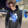 Sudadera con capucha de nuevo diseño para Otoño e Invierno 2025 estilo Commuter Americano Pantalones holgados con bolsillo de solapa Cardigan con cremallera metálica estilo callejero Prenda exterior Y2K