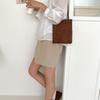 Estilo Coreano Otoño e Invierno 2025 Nuevo Bolso de Hombro para Mujer de Gamuza Nicho Retro Bolso para Teléfono Móvil Ropa de Trabajo Versátil Bolso Cuadrado Pequeño