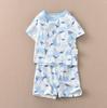 Conjunto infantil de shorts e camiseta de manga curta para meninos e meninas, roupa de casa, algodão com amônia, solto, popular, Songyou xisongwu, exportação para o Japão A