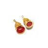 Colgante de Acero Inoxidable y Piedra Natural, Colgante Dorado de Calabaza de Ocho Puntas, Collar, Pendientes, Accesorios de Joyería Estilo Europeo y Americano DIY