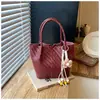 Bolso de Gran Capacidad de Moda Bolso Nuevo para Mujer Textura de Moda Textura Tejida Bolso Tote Casual Versátil Bolso de Mano Bolso de Hombro