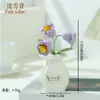 Flores Pequenas de Crochê Feitas à Mão em Vasos com Vaso Produto Acabado, Flores Artificiais de Lã para Decoração de Mesa, Flores Artesanais Criativas Atacado