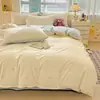2026 Novo Conjunto de Roupa de Cama de Algodão 100% Quatro Peças Lençol de Cama Totalmente Algodão Capa de Edredom Estilo Fresco Conjunto de Roupa de Cama de Três Peças para Dormitório de Estudante