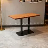 Mesa Pequeña China Moderna Mesa Cuadrada Minimalista Italiana Madera Maciza Acero Inoxidable Muebles de Restaurante Mesa Pequeña Redonda de Negociación de Ocio