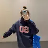 Sudadera con capucha de forro polar de peso pesado estilo callejero americano para pareja de mujer, nueva sudadera con capucha holgada con estampado de cuadros digitales para otoño e invierno
