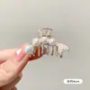 Elegante Presilha Pequena de Tubarão com Pérolas Acessório de Cabelo Meio Preso Feminino Presilha de Cabelo para Testa de Princesa Grampo de Cabelo Acessório de Cabeça