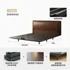 Cama Doble de Piel de Vaca de Primera Capa, Cama de Cuero Ultradelgada Estilo Retro para Apartamentos Pequeños, Cama Acolchada Suave (Marco de Acero al Carbono)