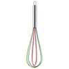 Cabo de Aço Inoxidável Batedor de Ovos de Silicone Manual Moderno Simples Colorido Utensílio de Confeitaria Mixer de Creme e Ovos