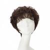 Peluca al por mayor de fábrica, cabello corto femenino de mediana edad y anciana, cabello corto y rizado, cubierta completa para la cabeza, cabello humano real, cabello natural real, cubierta para el cabello