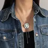 Amazon Transfronterizo Nuevo Retro Estilo Étnico Occidental Aleación Sombrero de Vaquero Extraíble Collar Largo para Mujer